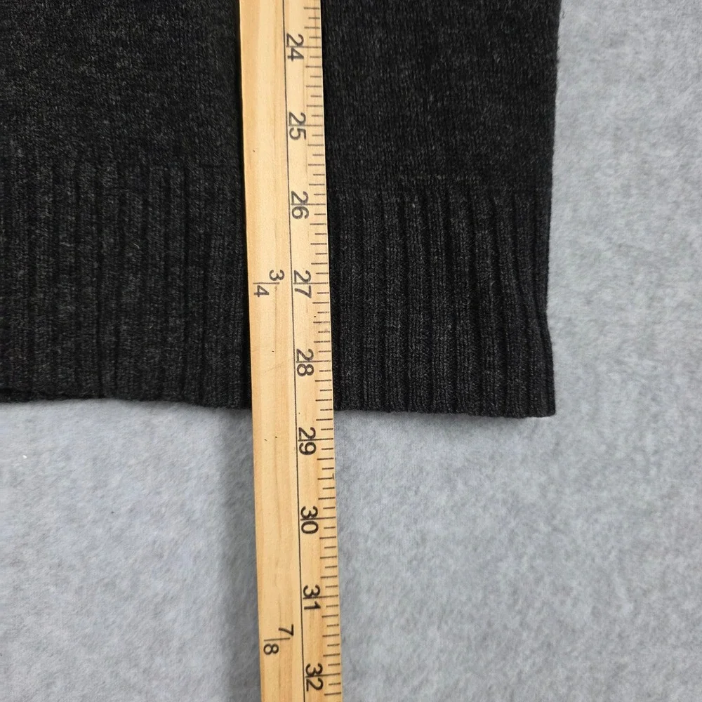 J.Crew Quarter Zip Sweater Mens XL Charcoal Gray 100% Lambs Wool Pullover Warm